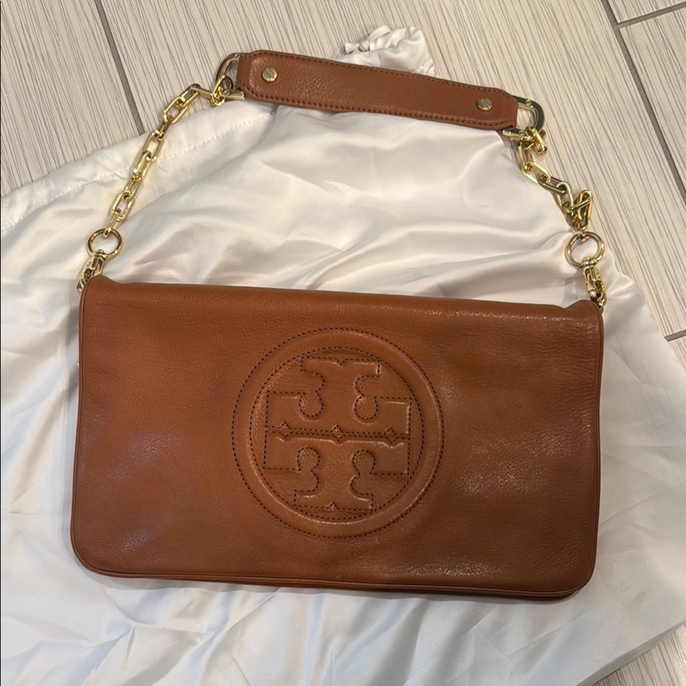 Tory Burch Brown Leather Shoulder Bag